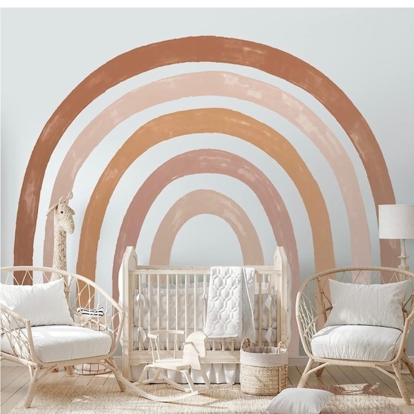 Rainbow Wall Decal 94.5 x 82.7 Inch Large Boho Vinyl Nursery Decor Peel & Stick - Picture 4 of 5